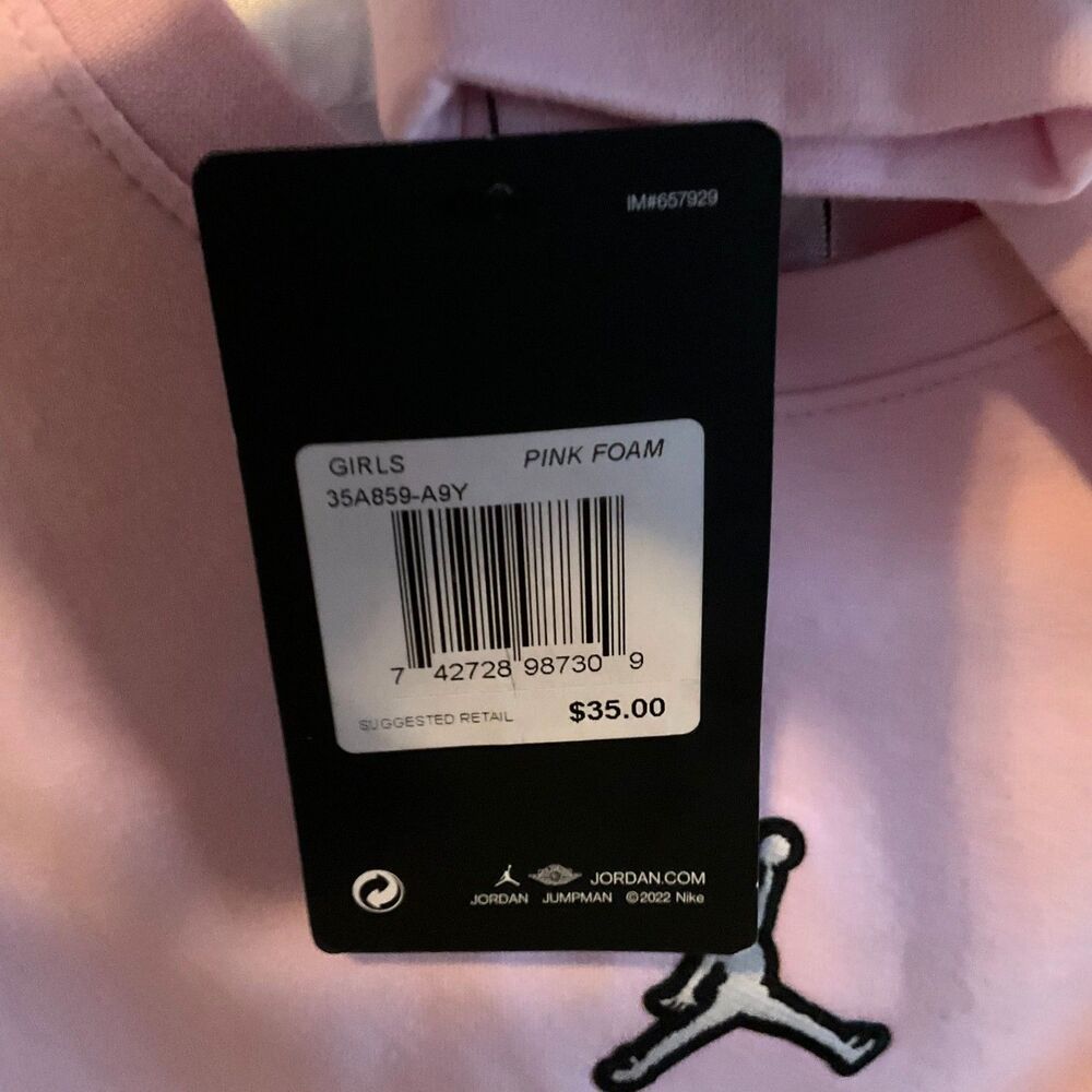 Jordan - Girls - Crewneck - Jumpman Logo Sweatshirt - Brand New! - Picture 4 of 4